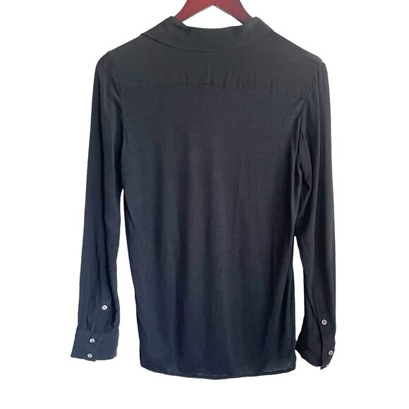 Club Monaco Silk Blend Button Top S Mixed Media Whimsygot Witchy Dark Romantic - Picture 4 of 10